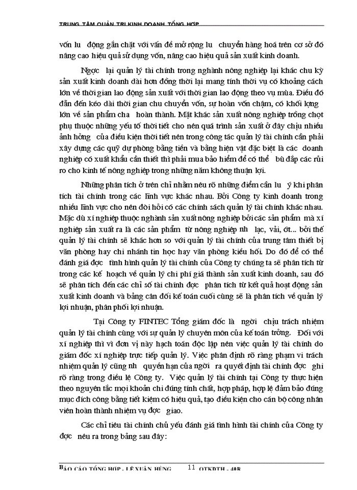 image for page Báo cáo Tại tại Công ty cổ phần fintec