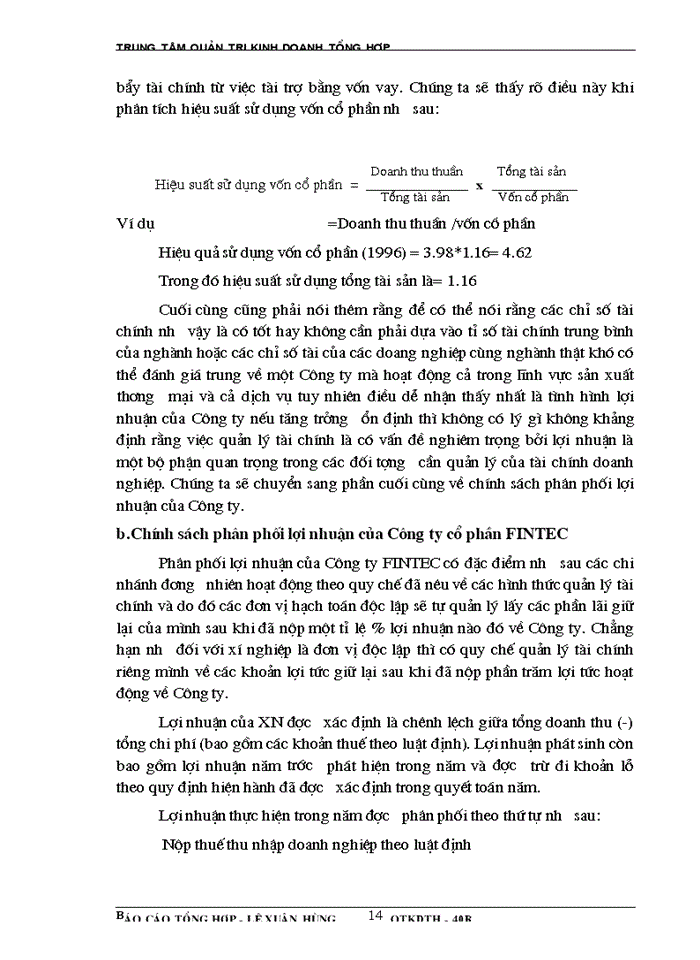 image for page Báo cáo Tại tại Công ty cổ phần fintec