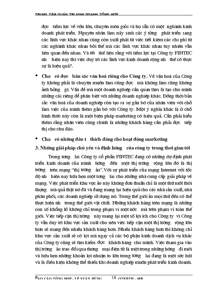 image for page Báo cáo Tại tại Công ty cổ phần fintec