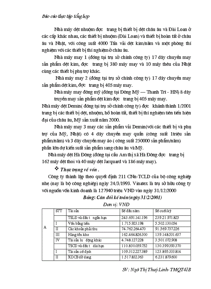 image for page Báo cáo Tại tại Công ty dệt may Hà Nội Hanosimex