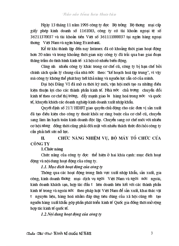 image for page Báo cáo Tại tại Công ty Xuất nhập khẩu Intimex