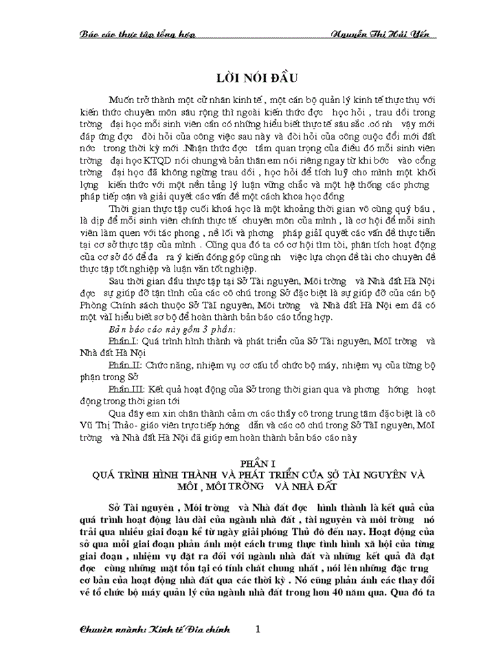 image for page Báo cáo Tại tại Sở Tài nguyên MôI trường và Nhà đất Hà Nội