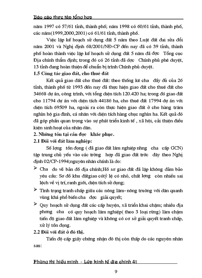image for page Báo cáo Tại ở vụ Đăng ký và Thống kê đất đai