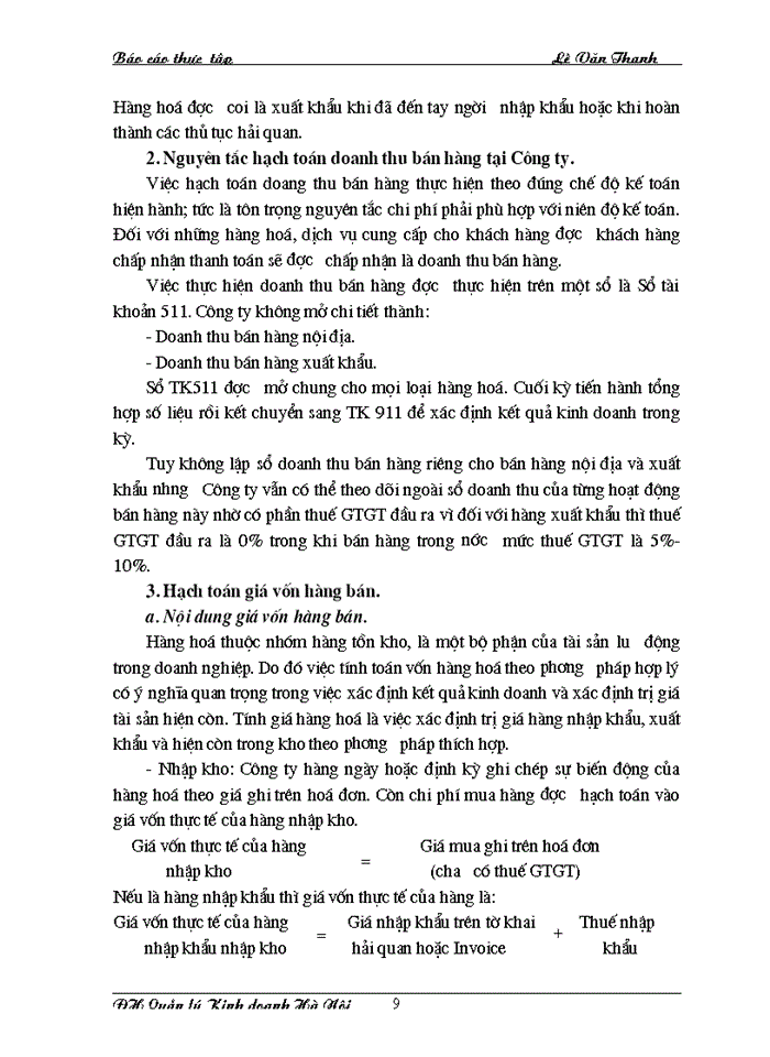 image for page Tổ chức công tác Kế toán bán hàng và xác định kết quả bán hàng tại Công ty Thương mại và Xuất nhập khẩu Tổng hợp Hà Nội
