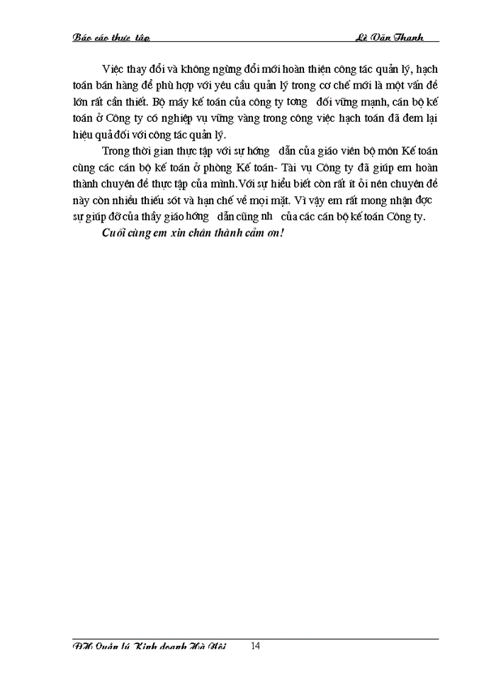 image for page Tổ chức công tác Kế toán bán hàng và xác định kết quả bán hàng tại Công ty Thương mại và Xuất nhập khẩu Tổng hợp Hà Nội