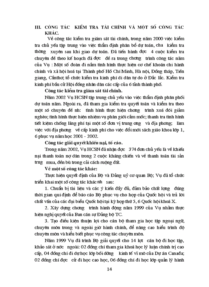 image for page Báo cáo Tại tại Phòng tài chính Hành chính - Vụ Tài chính HCSN - Bộ Tài chính