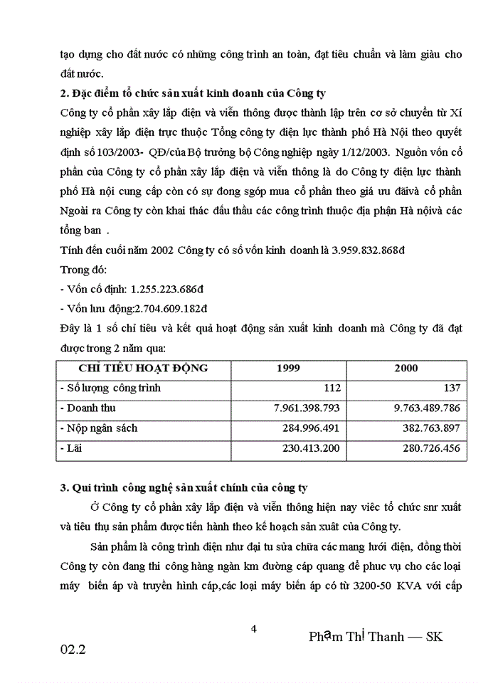 image for page Báo cáo Tại tại Công ty cổ phần Xây lắp Điện và Viễn thông