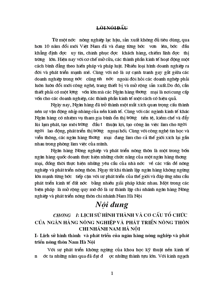 image for page Lịch sử hình thành và cơ cấu tổ chức của Ngân hàng Nông nghiệp và Phát triển Nông thôn chi nhánh nam Hà Nội