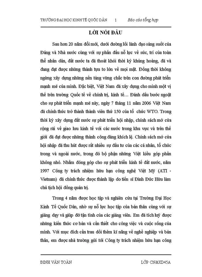 image for page Báo cáo thực tập tốt nghiệp tại Công ty Trách nhiệm Hữu hạn công nghệ Việt Mỹ