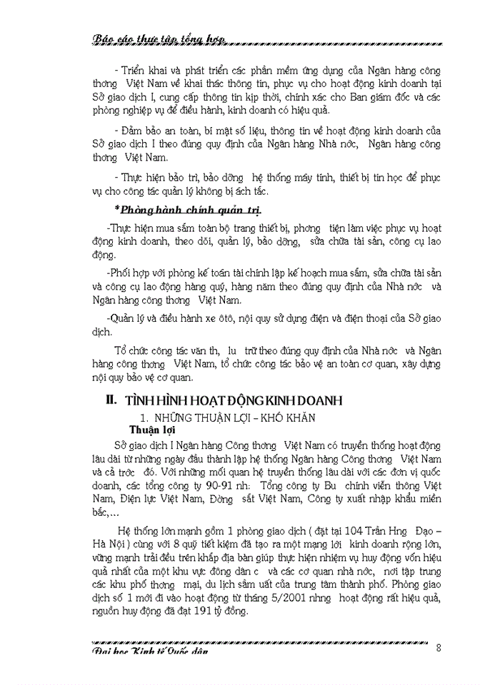 image for page Báo cáo Tại I về sở giao dịch I Ngân hàng công thương Việt Nam