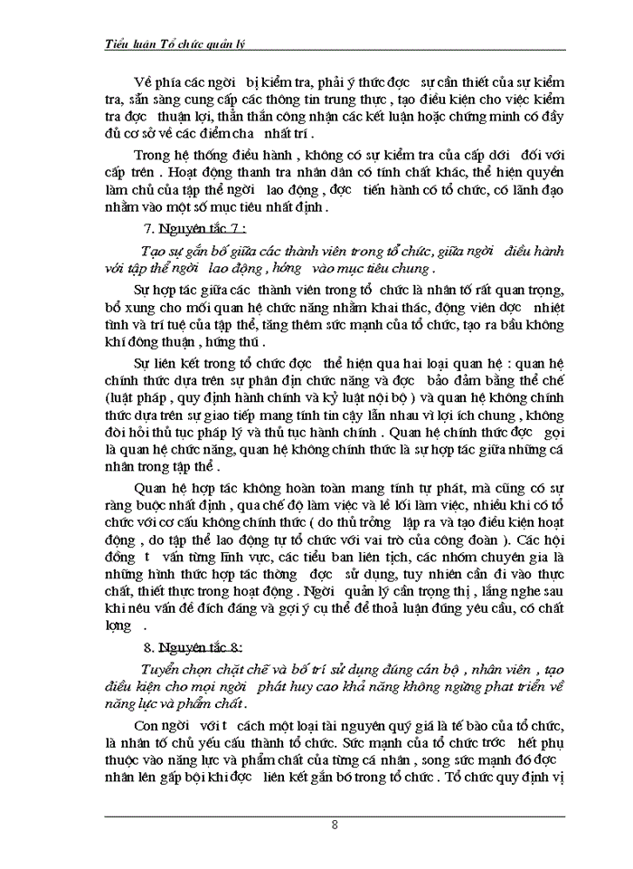 image for page Liên hệ thực tiễn doanh nghiệp để phân tích ý nghĩa và mối quan hệ biện chứng giữa 8 nguyên tắc cơ bản về tổ chức