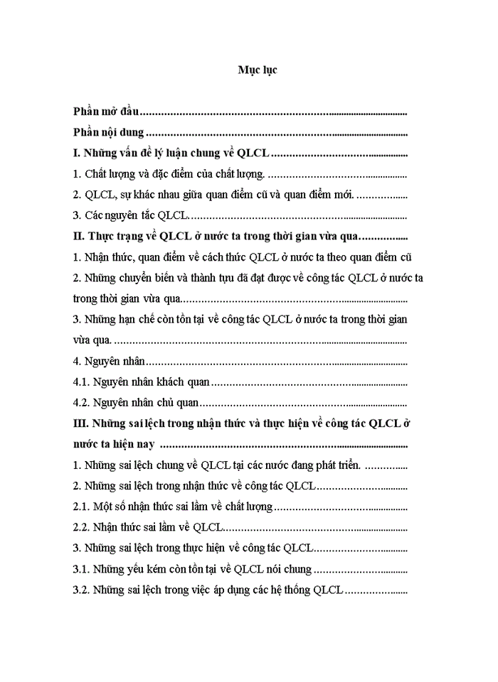 image for page Những sai lệch trong nhận thức và thực hiện về công tác QLCL ở Việt Nam hiện nay