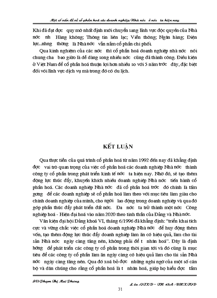 image for page Một số vấn đề về Cổ phần hóa các doanh nghiệp Nhà nước ở nước ta hiện nay
