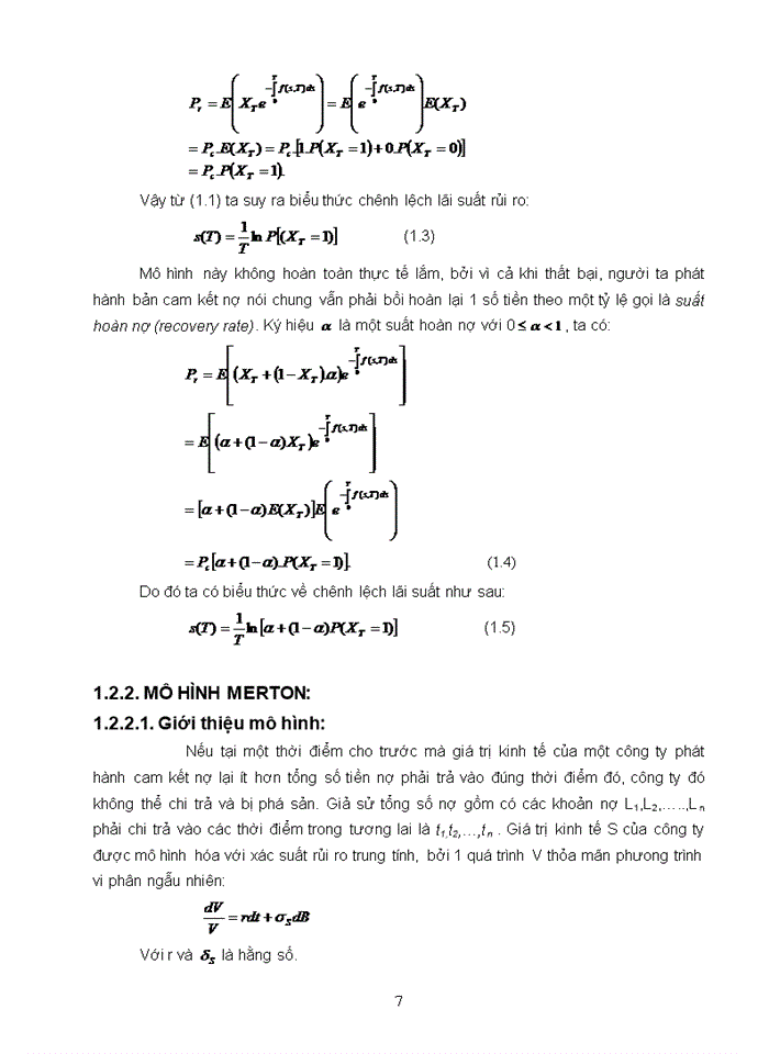 image for page Các mô hình rủi ro tín dụng và ứng dụng