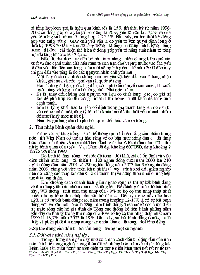 image for page Mối quan hệ tác động qua lại giữa đầu tư với sản lượng