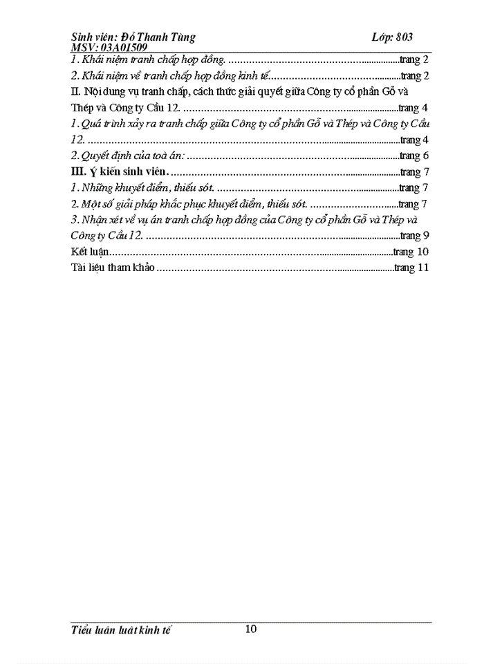 image for page Quá trình xẩy ra tranh chấp hợp đồng kinh tế và Giải quyết tranh chấp của Công ty cổ phần Gỗ và Thép và Công ty Cầu 12