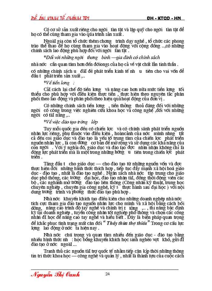 image for page Thực trạng đào tạo và sử dụng nguồn nhân lực ở nước ta trong quá trình Công nghiệp hóa - Hiện đại hóa