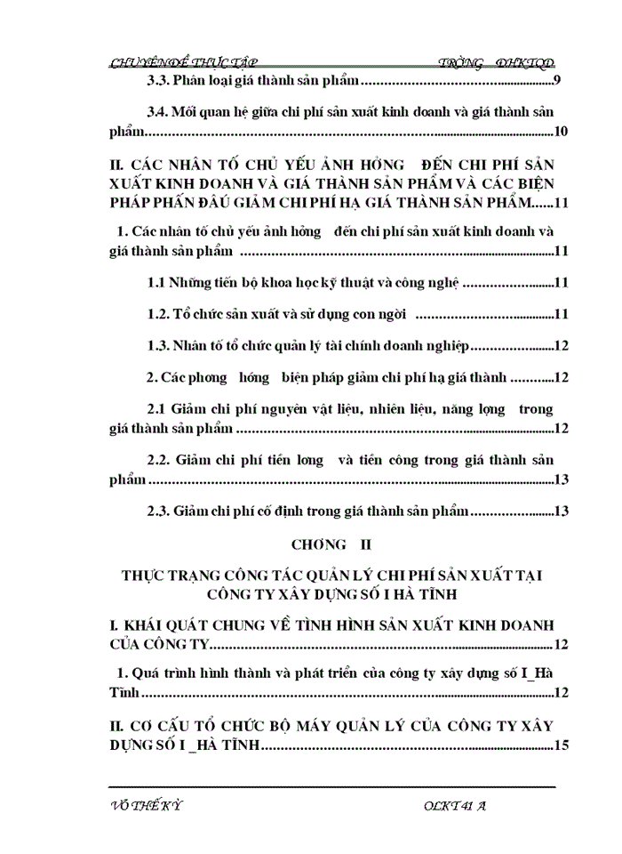 image for page Hoàn thiện công tác quản lý Chi phí sản xuất tại Công ty xây dung số I Hà Tĩnh