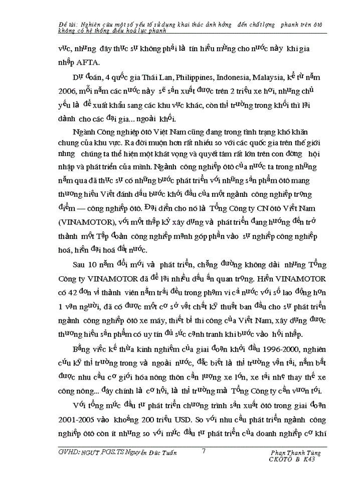 image for page Nghiên cứu Một số yếu tố sử dụng khai thác ảnh hưởng đến chất lượng phanh trên Ô tô không có hệ thống điều hoà lực phanh
