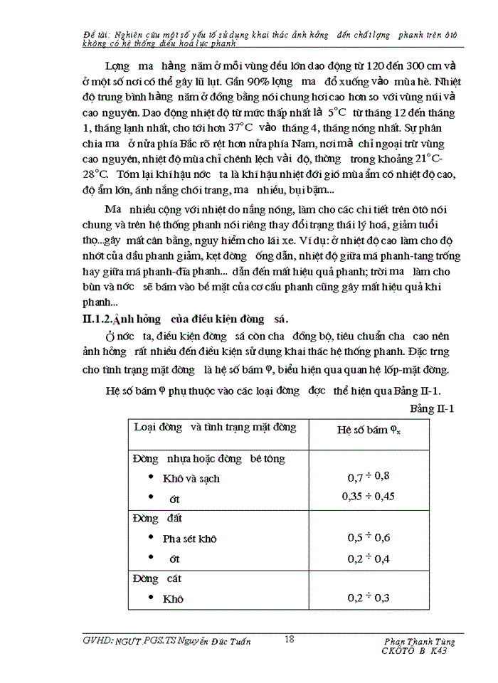 image for page Nghiên cứu Một số yếu tố sử dụng khai thác ảnh hưởng đến chất lượng phanh trên Ô tô không có hệ thống điều hoà lực phanh