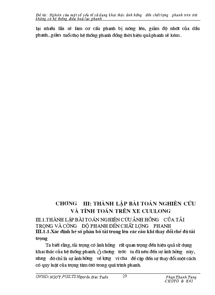 image for page Nghiên cứu Một số yếu tố sử dụng khai thác ảnh hưởng đến chất lượng phanh trên Ô tô không có hệ thống điều hoà lực phanh