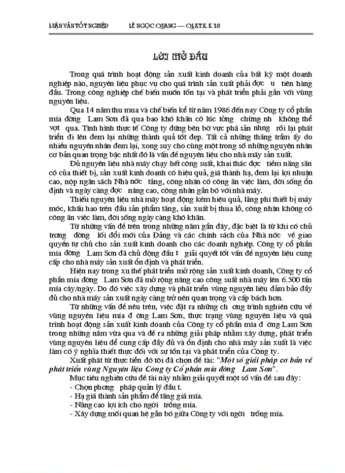 image for page Một số Giải pháp cơ bản về phát triển vùng Nguyên liệu Công ty Cổ phần mía đường Lam Sơn