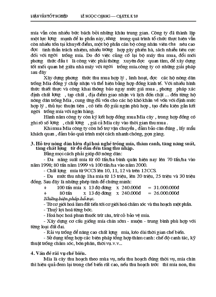 image for page Một số Giải pháp cơ bản về phát triển vùng Nguyên liệu Công ty Cổ phần mía đường Lam Sơn