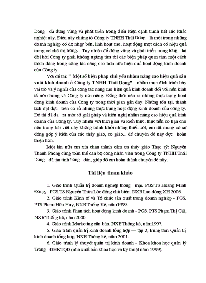 image for page Một số biện pháp chủ yếu nhằm nâng cao hiệu quả Sản xuất Kinh doanh ở Công ty Trách nhiệm Hữu hạn Thái Dương
