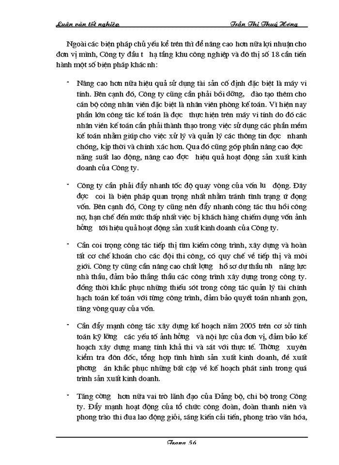 image for page Một số Giải pháp nâng cao lợi nhuận tại Công ty đầu tư hạ tầng khu Công nghiệp và đô thị số 18