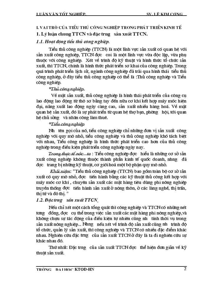 image for page Phương hướng phát triển tiểu thủ Công nghiệp TTCN Tỉnh Hà Tây trong giai đoạn 2001-2005