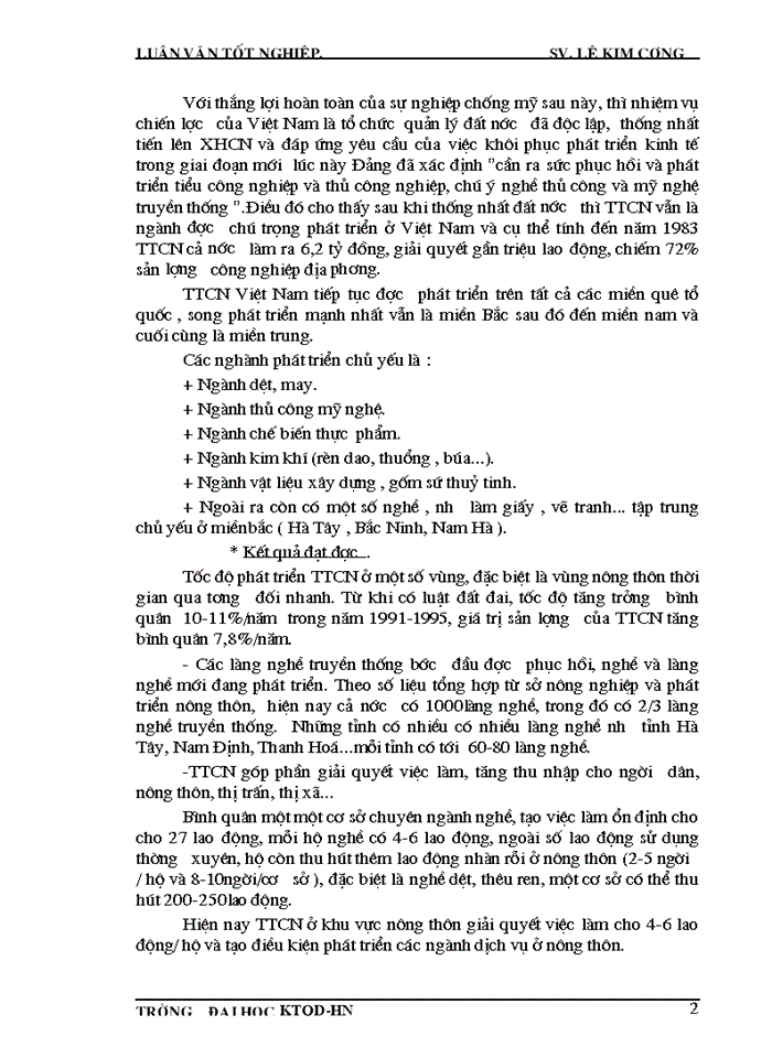 image for page Phương hướng phát triển tiểu thủ Công nghiệp TTCN Tỉnh Hà Tây trong giai đoạn 2001-2005