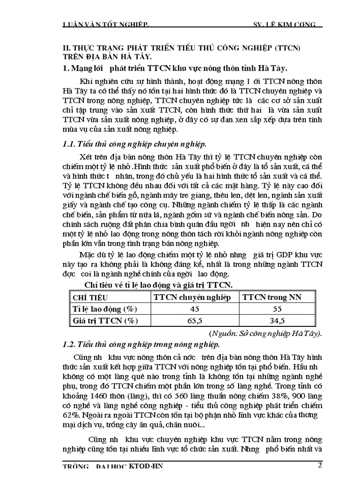 image for page Phương hướng phát triển tiểu thủ Công nghiệp TTCN Tỉnh Hà Tây trong giai đoạn 2001-2005