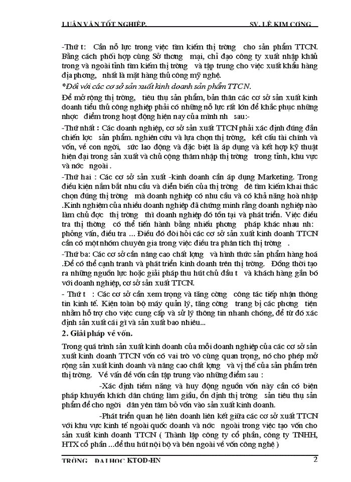 image for page Phương hướng phát triển tiểu thủ Công nghiệp TTCN Tỉnh Hà Tây trong giai đoạn 2001-2005