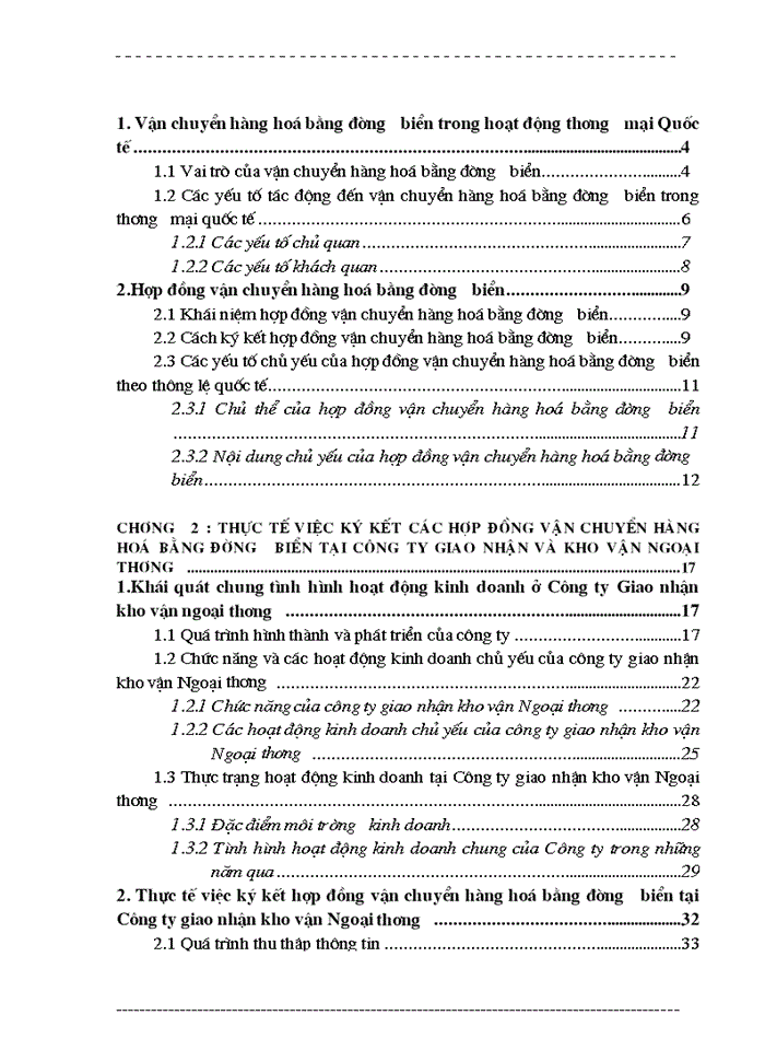 image for page Thực tế việc ký kết các hợp đồng vận chuyển Hàng hóa bằng đường biển tại Công ty giao nhận kho vận ngoại thương vietrans