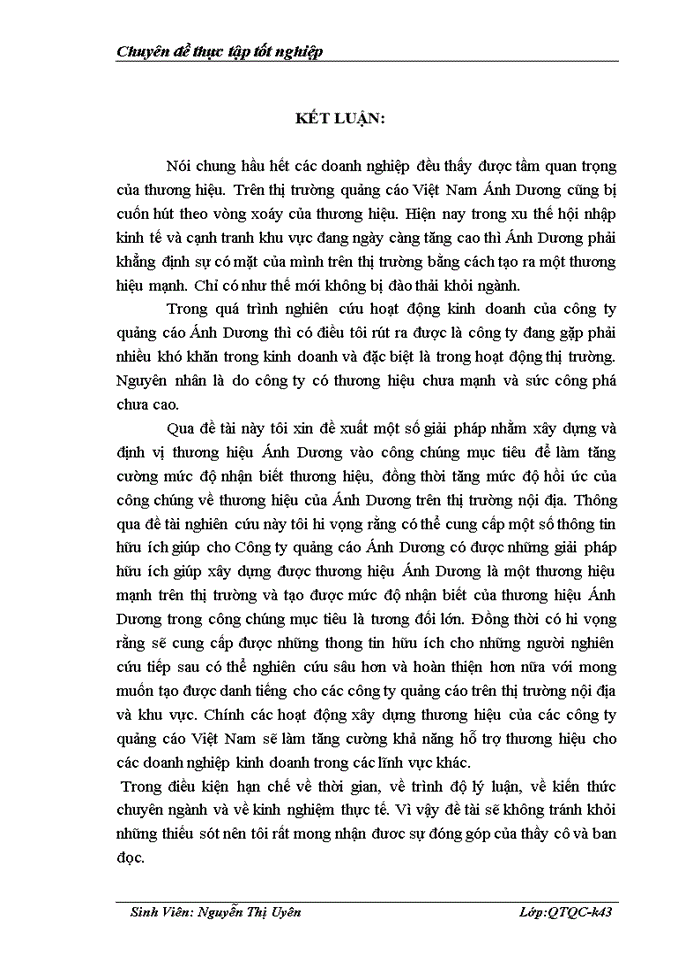 image for page Một số Giải pháp nhằm nâng cao hiệu quả hoạt động Xây dựng thương hiệu của Công ty Trách nhiệm Hữu hạn Tiếp Thị và Truyền Thông Ánh Dương Quang trên thị trường nội địa