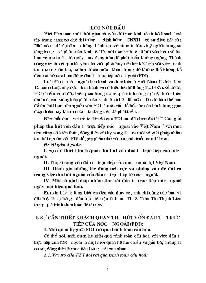 Các Giải pháp thu hút vốn đầu tư trực tiếp nước ngoài vào Việt Nam