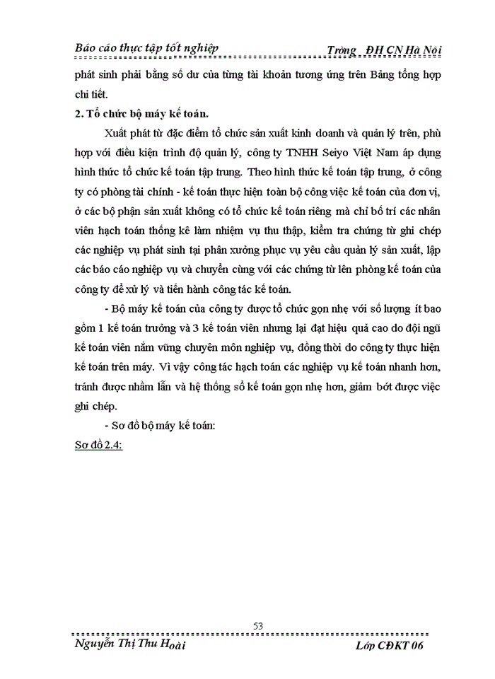 image for page Tổ chức công tác Hạch toán Kế toán Nguyên vật liệu Công cụ dụng cụ tại Công ty Trách nhiệm Hữu hạn Seiyo Việt Nam