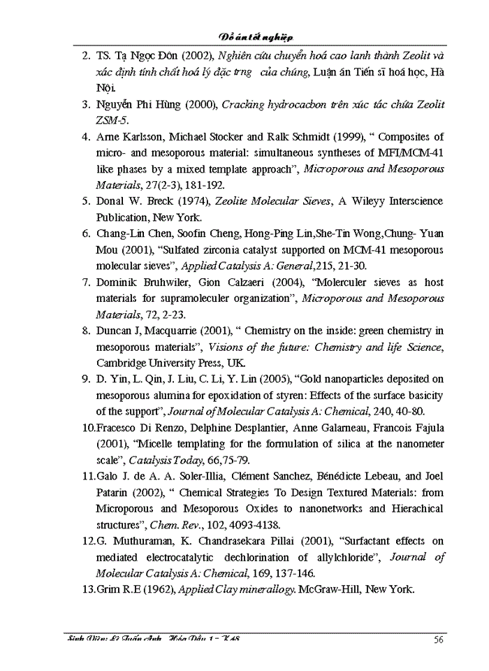 image for page Nghiên cứu tổng hợp vật liệu aluminosilicat mao quản trung bình chứa cấu trúc zeolit từ cao lanh không nung