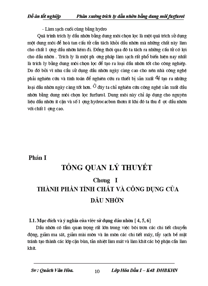 image for page Thiết kế phân xưởng trích ly sản xuất dầu nhờn bằng dung môi furfurol năng suất 450 000 tấn năm
