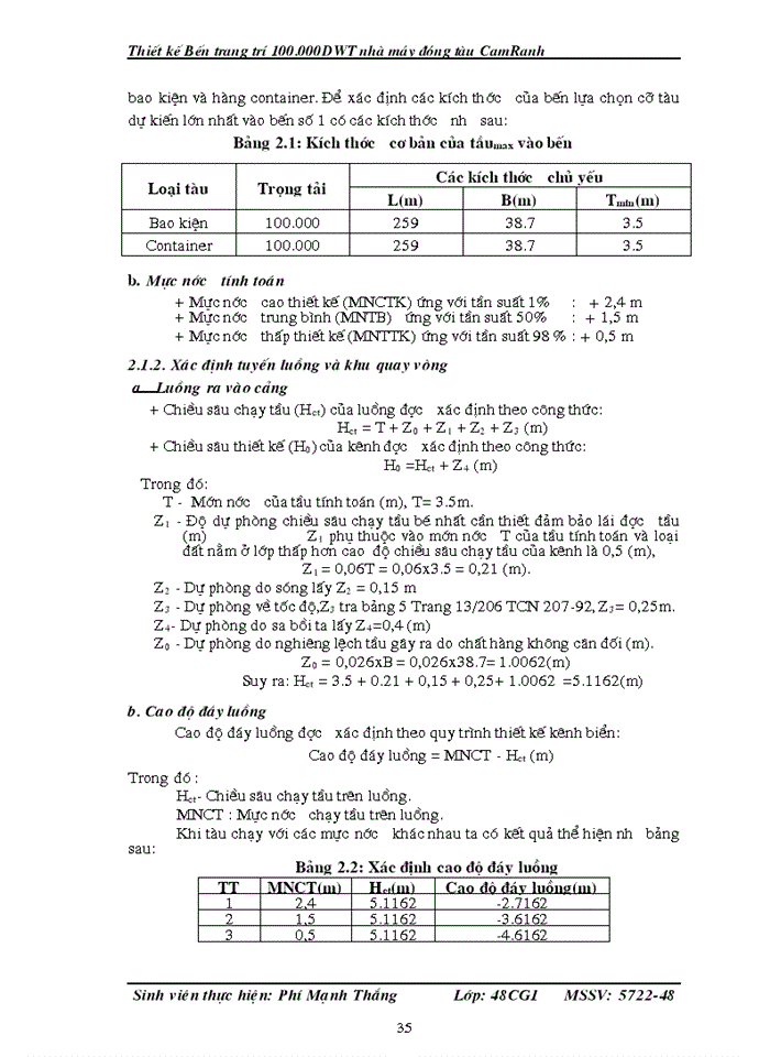 image for page Thiết kế Bến trang trí 100 000DWT nhà máy đóng tàu CamRanh