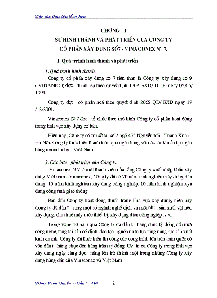 image for page Báo cáo Tại Công ty Xuất nhập khẩu Xây dựng Việt Nam VINACONEX