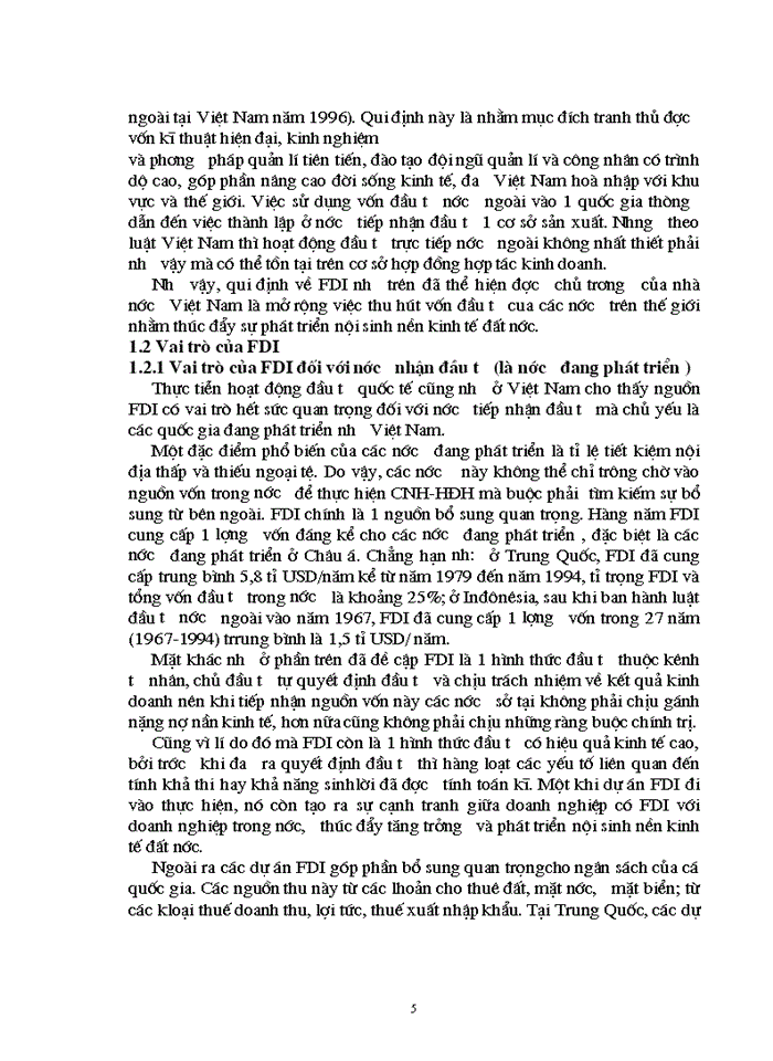 Thực trạng và Một số Giải pháp nhằm thu hút đầu tư trực tiếp nước ngoài tại Việt Nam