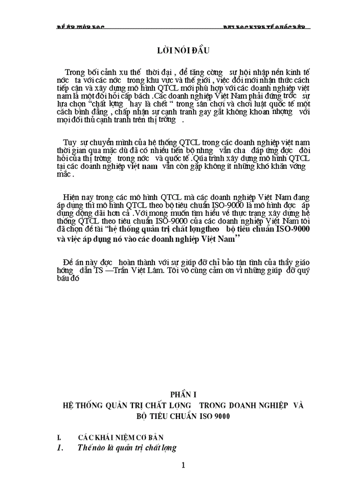 image for page Hệ thống quản trị chất lượngtheo bộ tiêu chuẩn ISO-9000 và việc áp dụng nó vào các doanh nghiệp Việt Nam