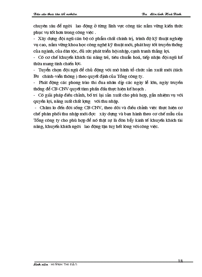 image for page Báo cáo thực tập tốt nghiệp tại Tổng hợp về Bưu Điện tỉnh Hoà Bình