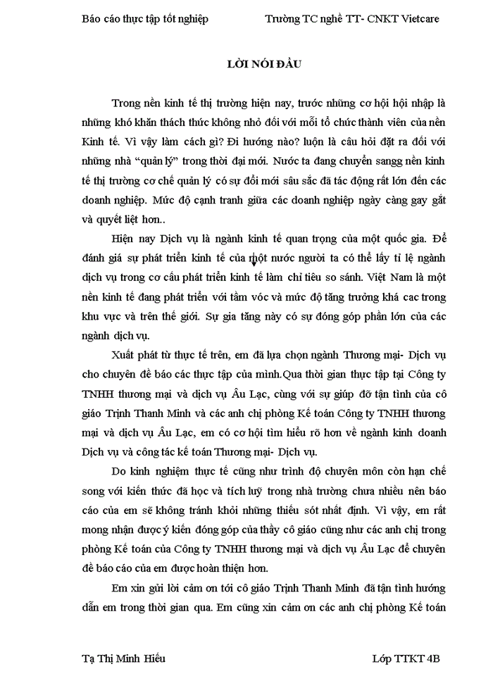 image for page Báo cáo thực tập tốt nghiệp tại Công ty Trách nhiệm Hữu hạn Thương mại và dịch vụ Âu Lạc