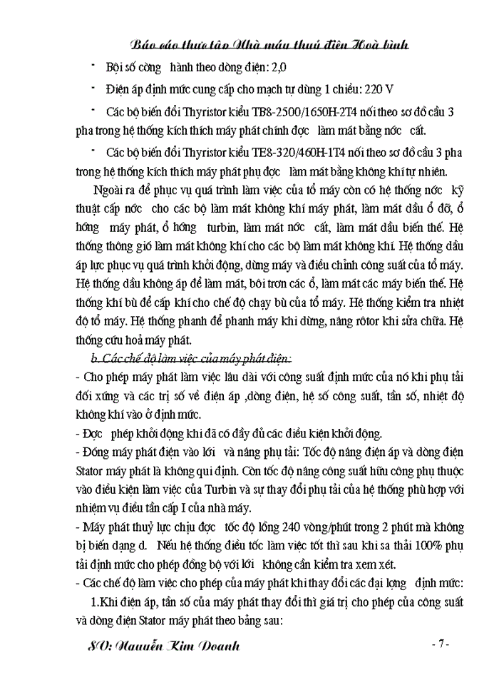 image for page Báo cáo Tại tại Nhà máy thuỷ Điện Hoà bình