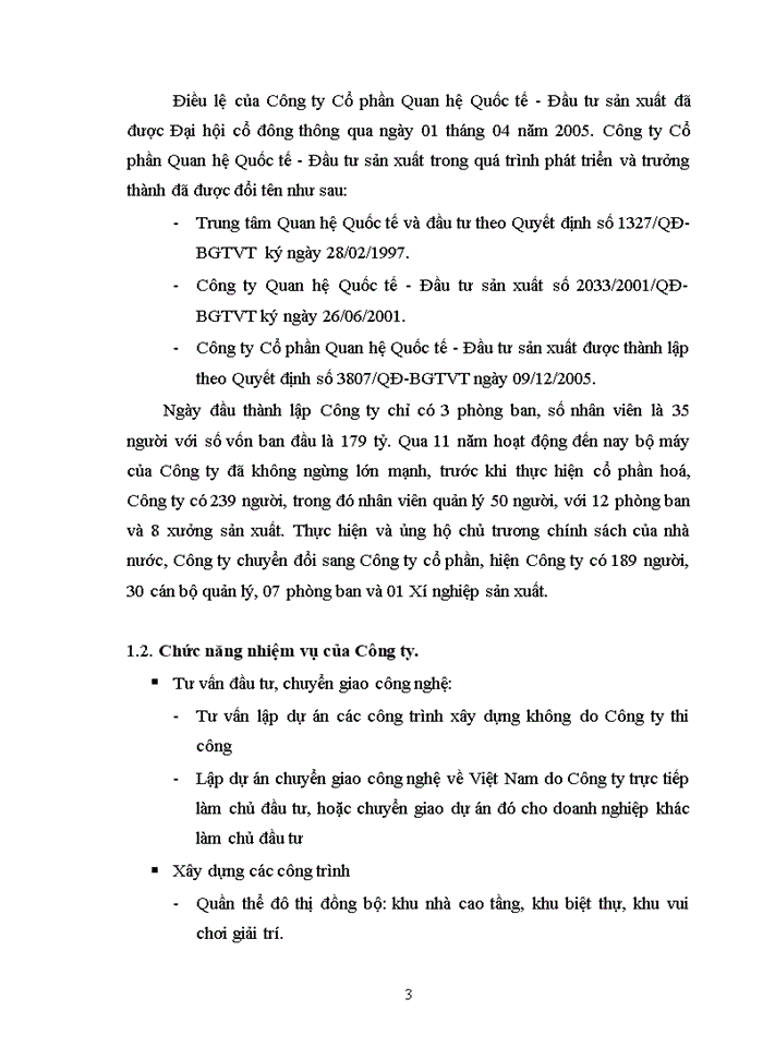 image for page Báo cáo Tại tại Công ty cổ phần quan hệ quốc tế - đầu tư sản xuất