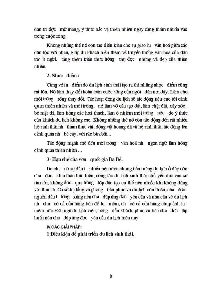 image for page Ưu nhược điểm và những hạn chế do du lịch sinh thái