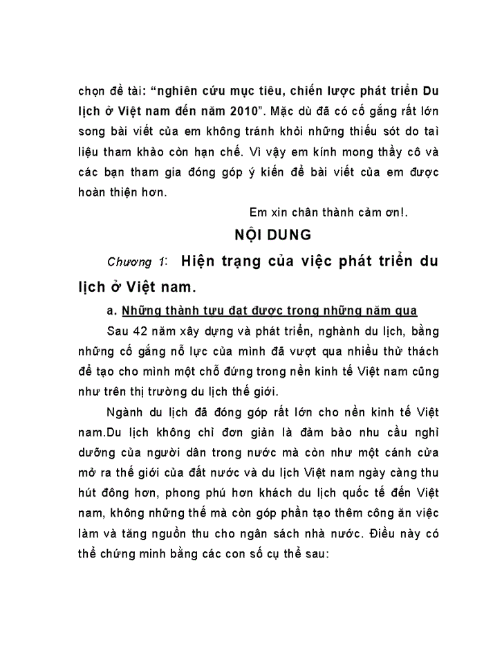 image for page Nghiên cứu mục tiêu chiến lược phát triển Du lịch ở Việt Nam đến năm 2010