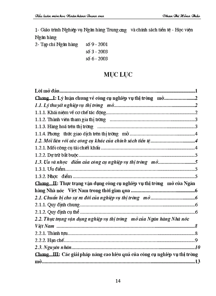 image for page Tiểu luận môn học Ngân hàng Trung Ương